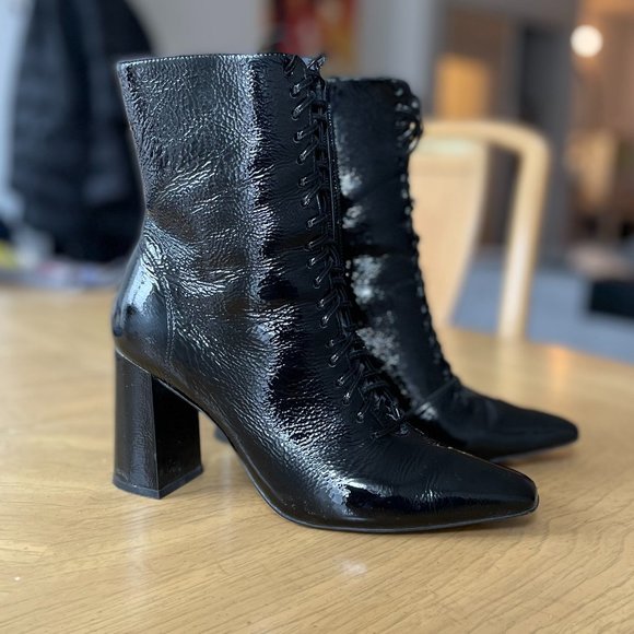 Black Patent Leather Boots - Picture 2 of 7